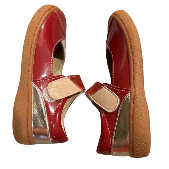 Livie & Luca - Sweet Remanant II Red Multi Patterned Girls Dress Shoes | Size 11 - Picture 12 of 15